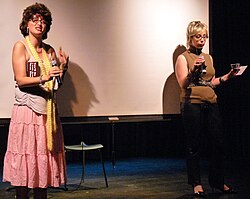 Comediennes Jamie Denbo and Jessica Chaffin of Ronna and Beverly