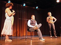 Comedians Jamie Denbo, Wayne Federman, Jessica Chaffin