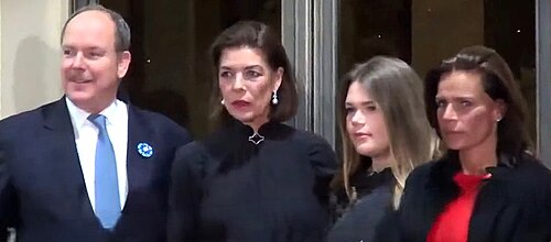 Monegasque royal family: Prince Albert, Princess Caroline, Camille Gottlieb, Princess Stéphanie