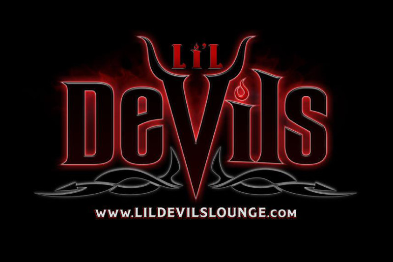Black and red logo of Li’l Devils Lounge, an LGBTQ+ inclusive bar in Denver.