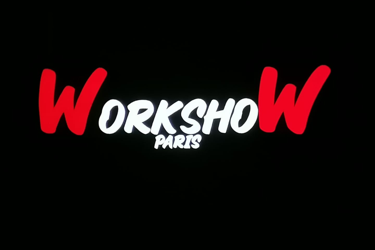 The WorkshoW Paris logo in bold white and red letters on a black background.